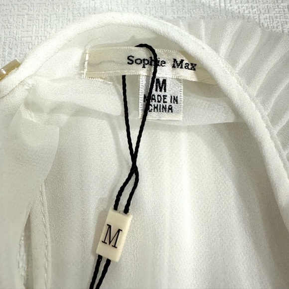 NWT Sophie Max 60s style accordion a line asymmetrical white tunic top dress M - Picture 9 of 12
